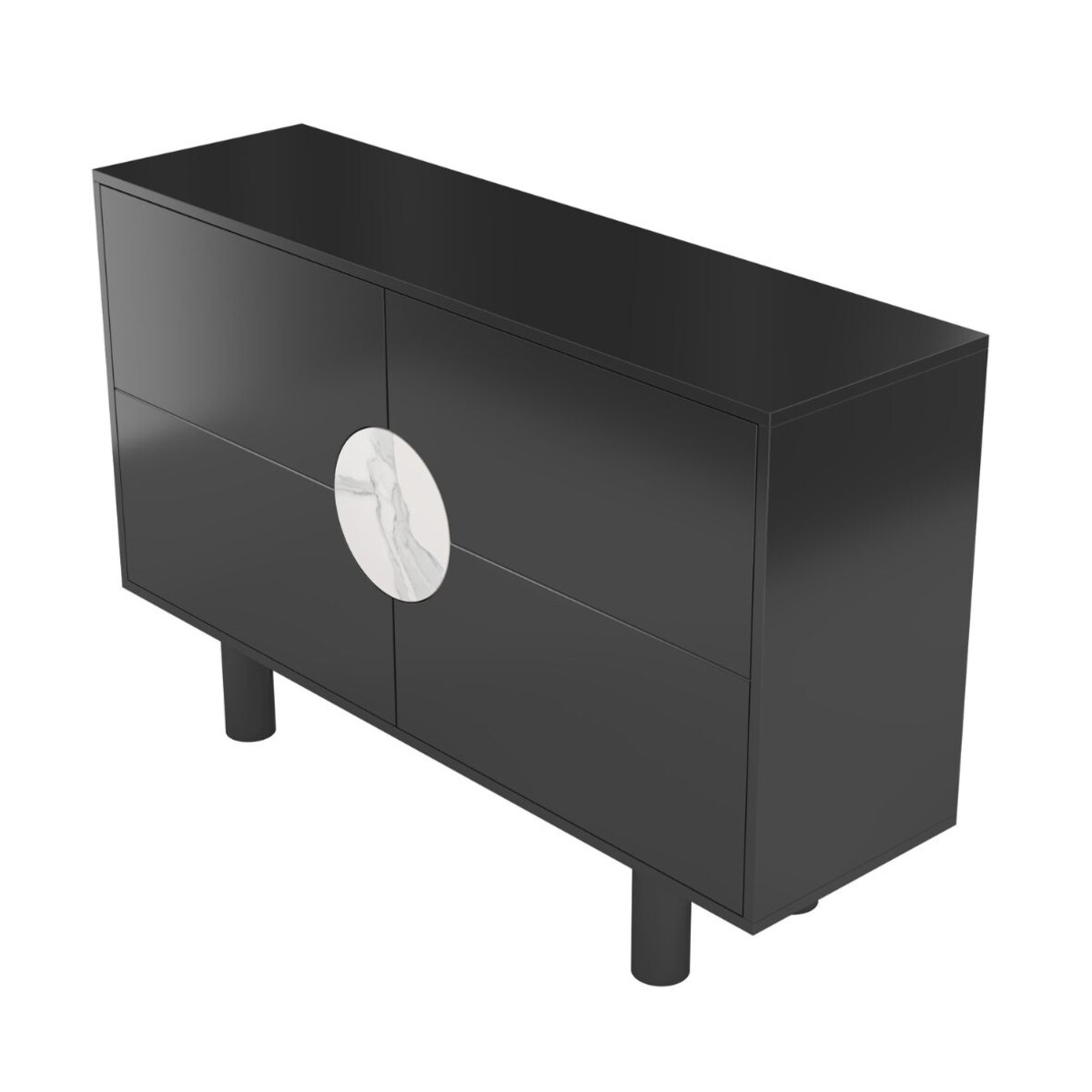 Nowoczesna komoda z marmurem Dancan ZOE 2D / kolor czarny / szer. 140 cm