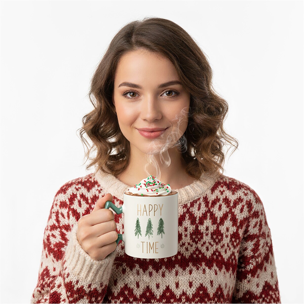 Kubek Z Uchem Świąteczny 380 Ml Porcelanowy Zimowy Świąteczny