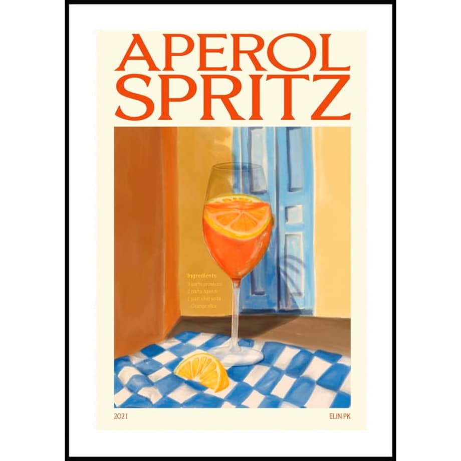 Poster Story, Plakat, Obraz - Ilustracja Aperol Spritz, wymiary 30 x 42 cm
