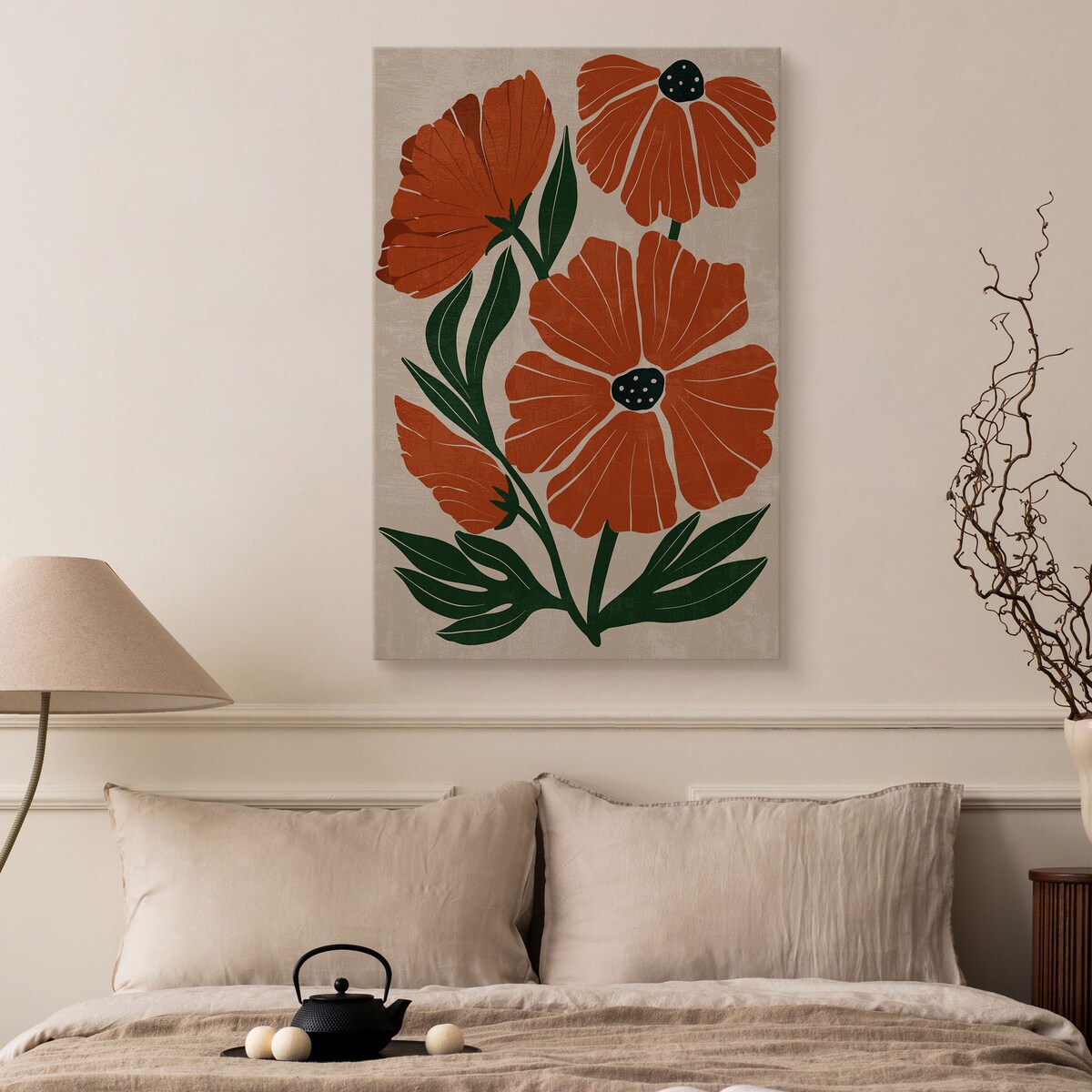 Obraz Pomarańczowe Maki Kwiaty 80x120cm