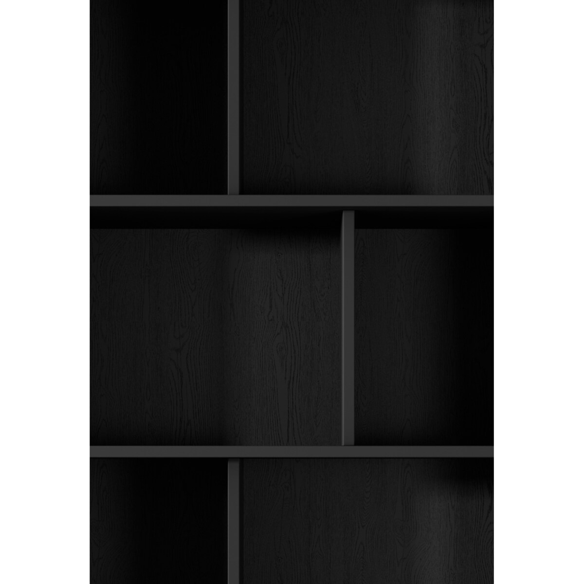 Regał częściowo otwarty do salonu LENA czarny