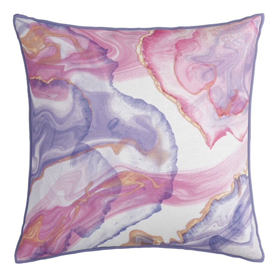 Poszewka dekoracyjna 43x43 różowa, marmurowa tekstura