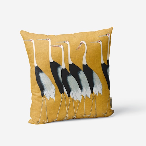 bawełniana poszewka na poduszkę - żurawie 45x45 cm