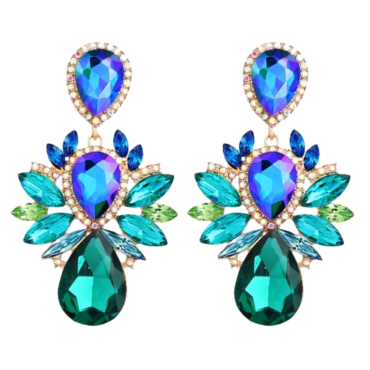 EFEKTOWNE duże wieczorowe kolczyki błyszczące kolorowe żywe oryginalne