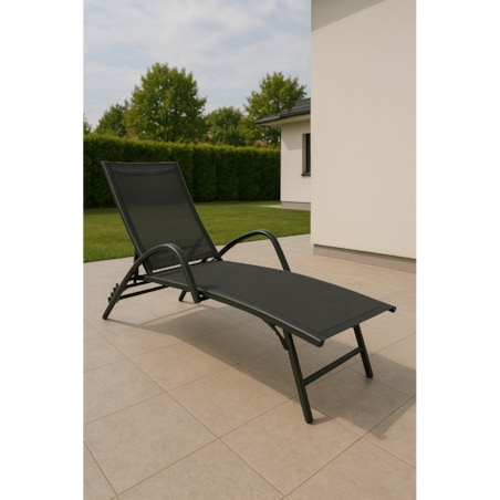 Leżanka ogrodowa aluminiowa z regulowanym oparciem