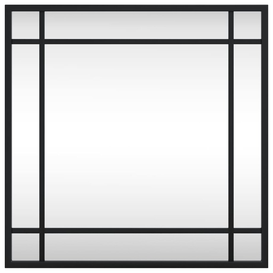 vidaXL Lustro ścienne, czarne, 40x40 cm, kwadratowe, żelazo