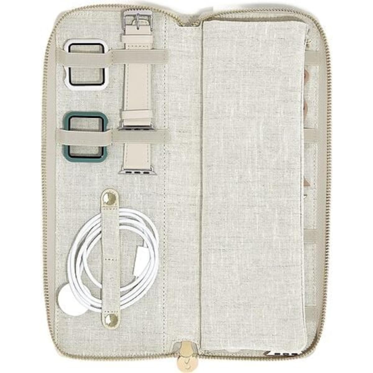 Etui na zegarki Stackers jasnobeżowe lniane