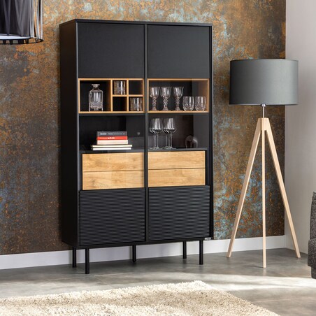 KONSIMO LOFTY Witryna w stylu loft z ryflowanym frontem