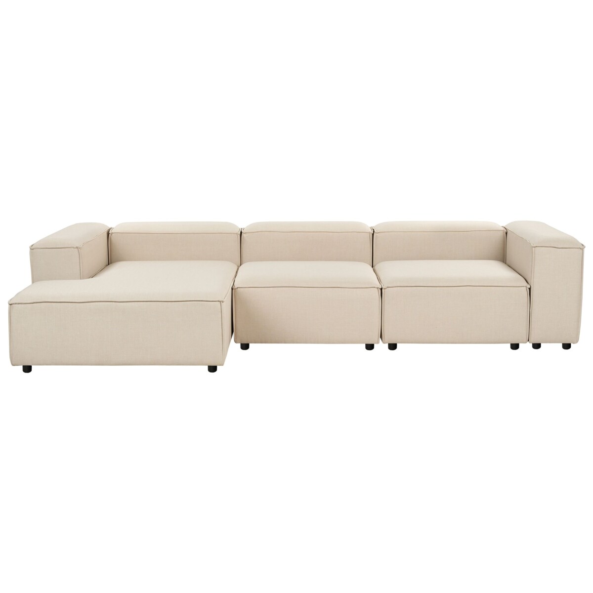 Sofa narożna prawostronna ARDAL Beżowy Tkanina dla 3 osób Prawostronny