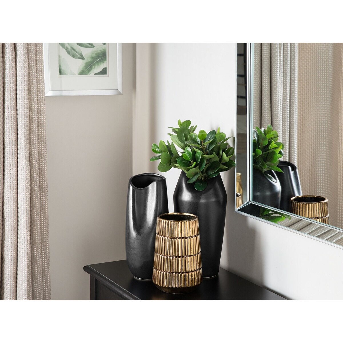 Wazon dekoracyjny ceramiczny czarny DERBE