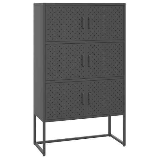 vidaXL Szafka, antracytowa, 80x35x135 cm, stal