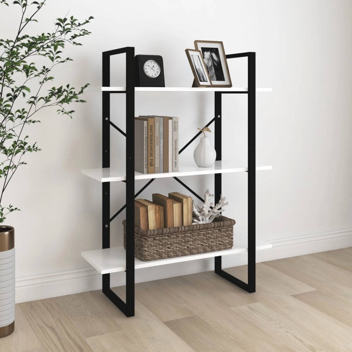 vidaXL Regał na książki, biały, 80x30x105 cm, materiał drewnopochodny