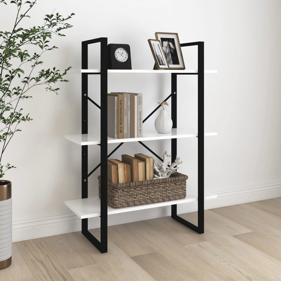 vidaXL Regał na książki, biały, 80x30x105 cm, materiał drewnopochodny