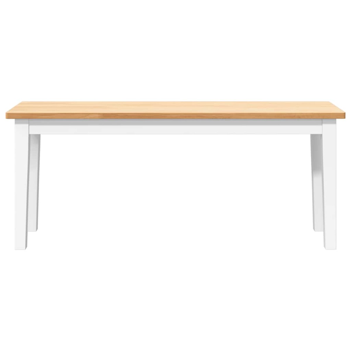 vidaXL Ławka 110 cm Biała lite drewno guma