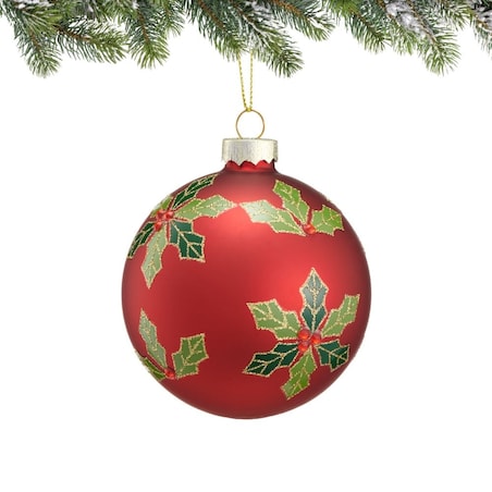 VILLA ITALIA Bombka czerwona dekorowana OSTROKRZEW 7,5 cm