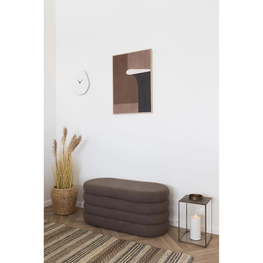 Pufa brązowa boucle 44x103x45 cm PEPUTRA ze schowkiem