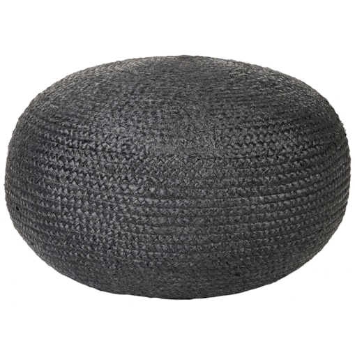 Puf z juty 60 x 30 cm czarny DUKKI
