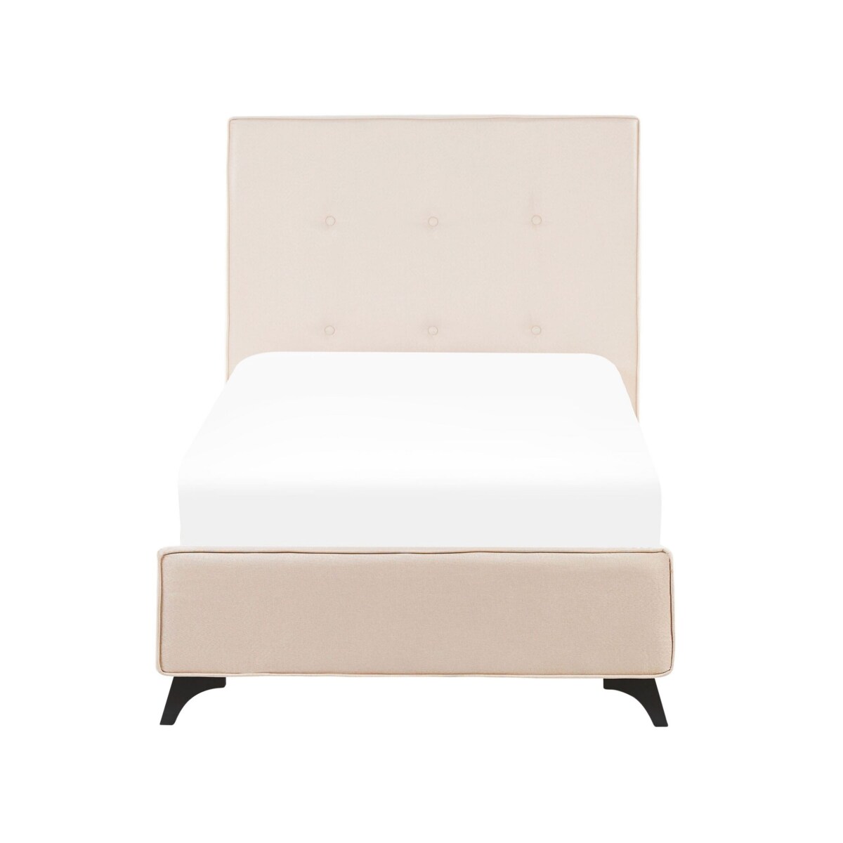 Łóżko tapicerowane 90 x 200 cm beżowe AMBASSADOR