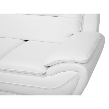 Sofa 3-osobowa ekoskóra biała LEIRA