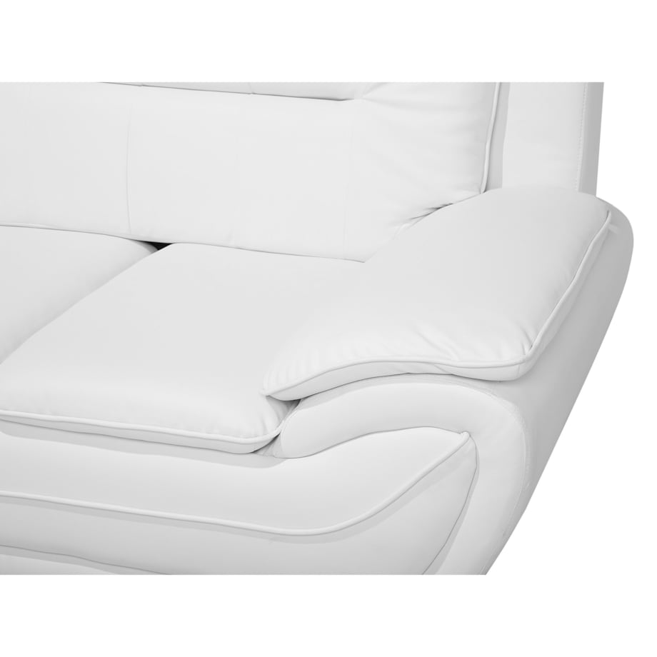 Sofa 3-osobowa ekoskóra biała LEIRA