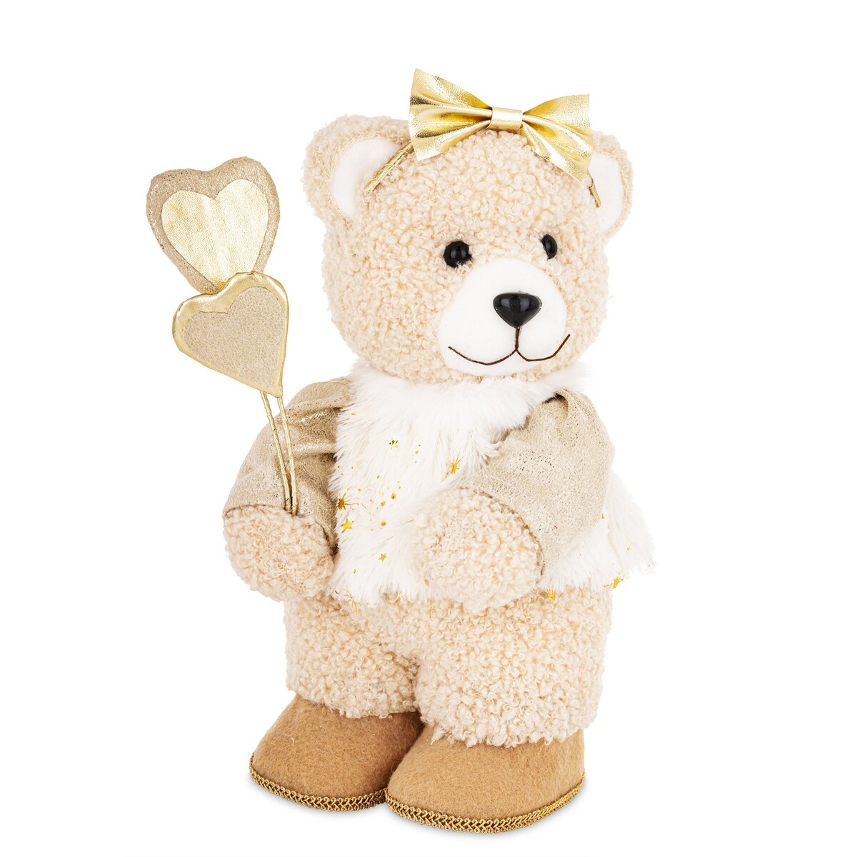 Figurka niedźwiadka w kolorze beżowym 27x15x15 cm KAIO