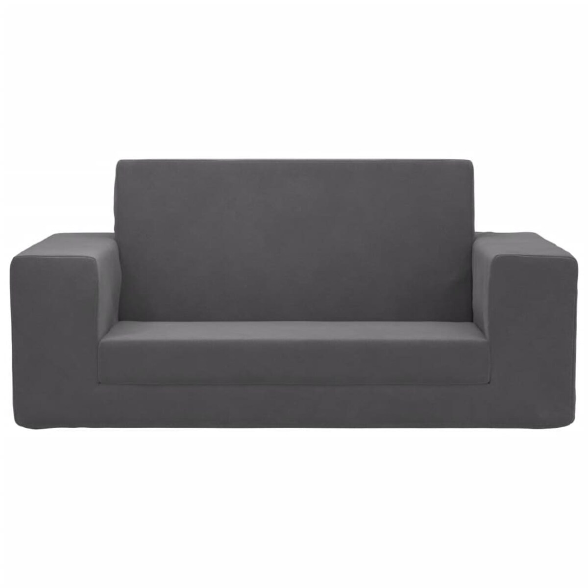vidaXL 2-os. sofa dla dzieci, rozkładana, antracytowa, miękki plusz