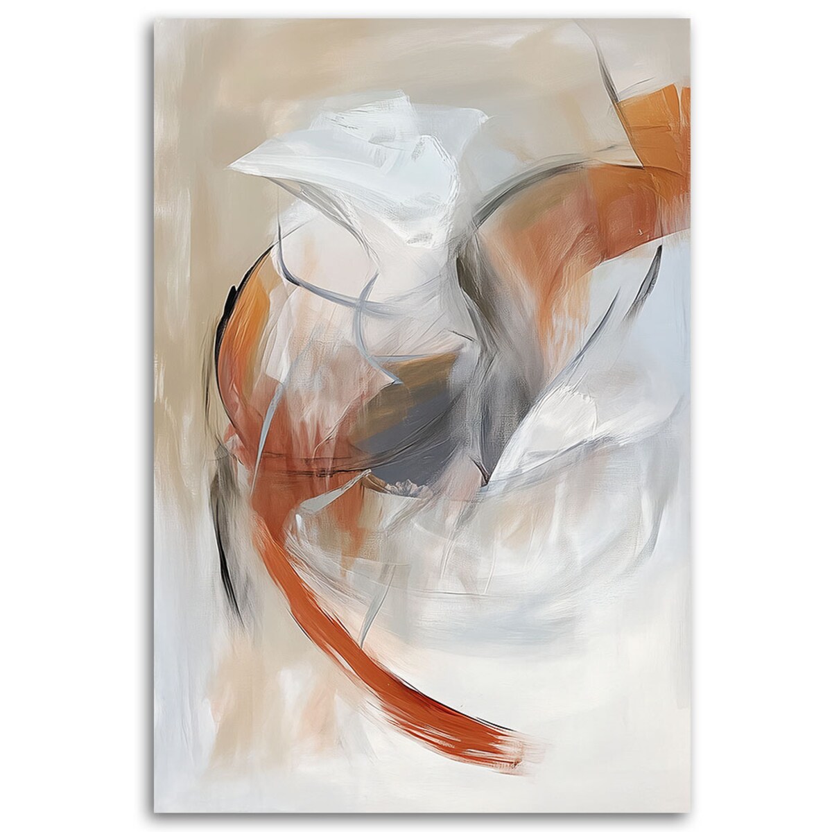 Feeby Obraz, Abstrakcja Nowoczesna Pastel Beż 60x90