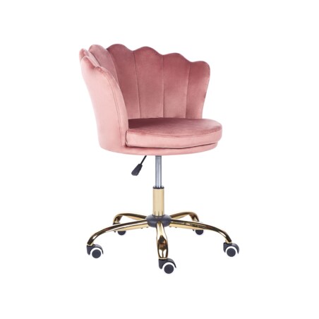 Krzesło biurowe regulowane welurowe różowe MONTICELLO II