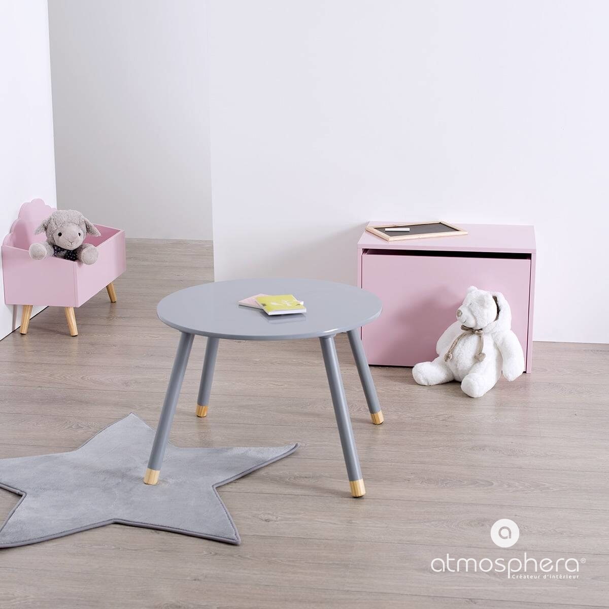 Szary stolik dziecięcy, okrągły - 43 cm, Ø 60 cm