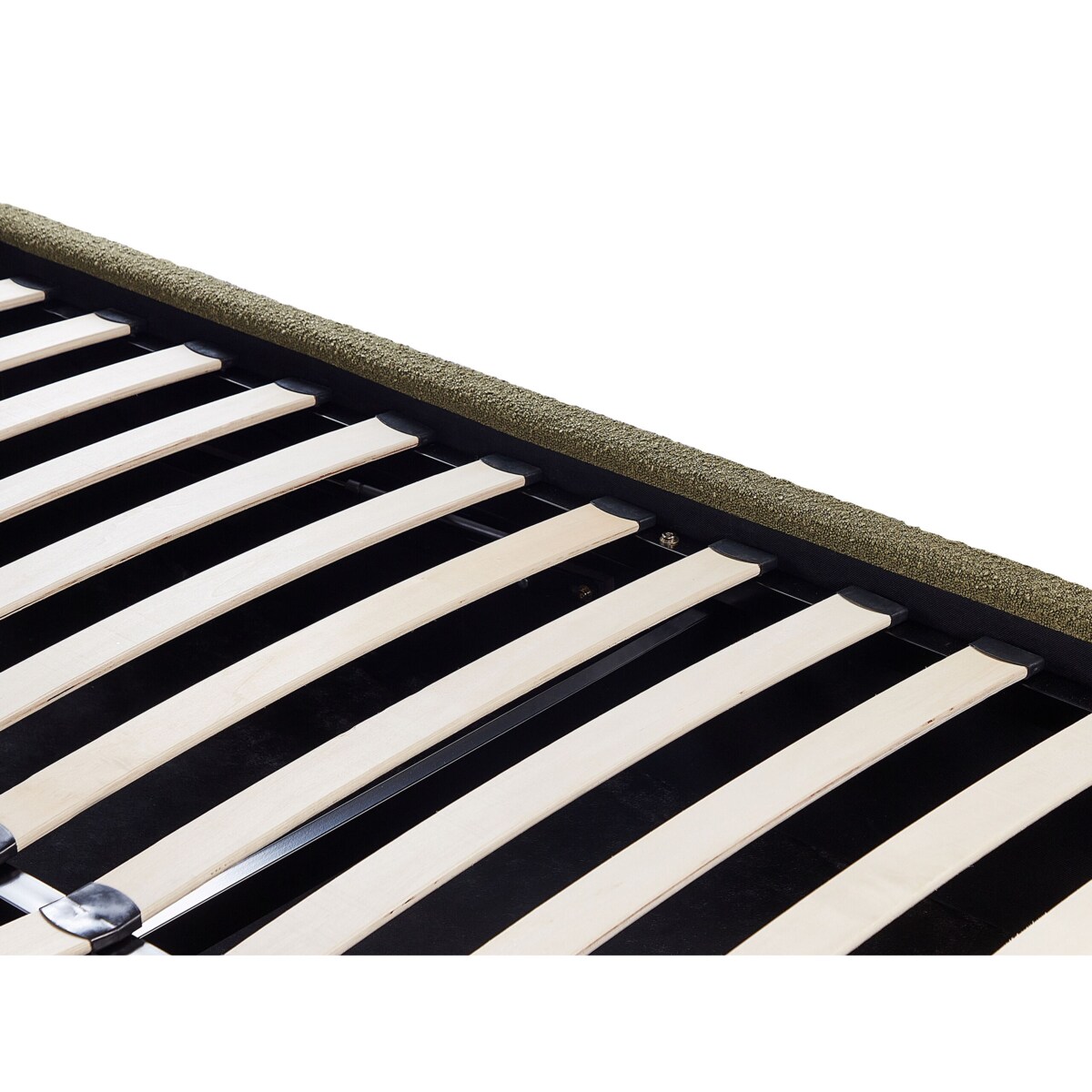 Łóżko z pojemnikiem boucle 140 x 200 cm zielone oliwkowe VAUCLUSE