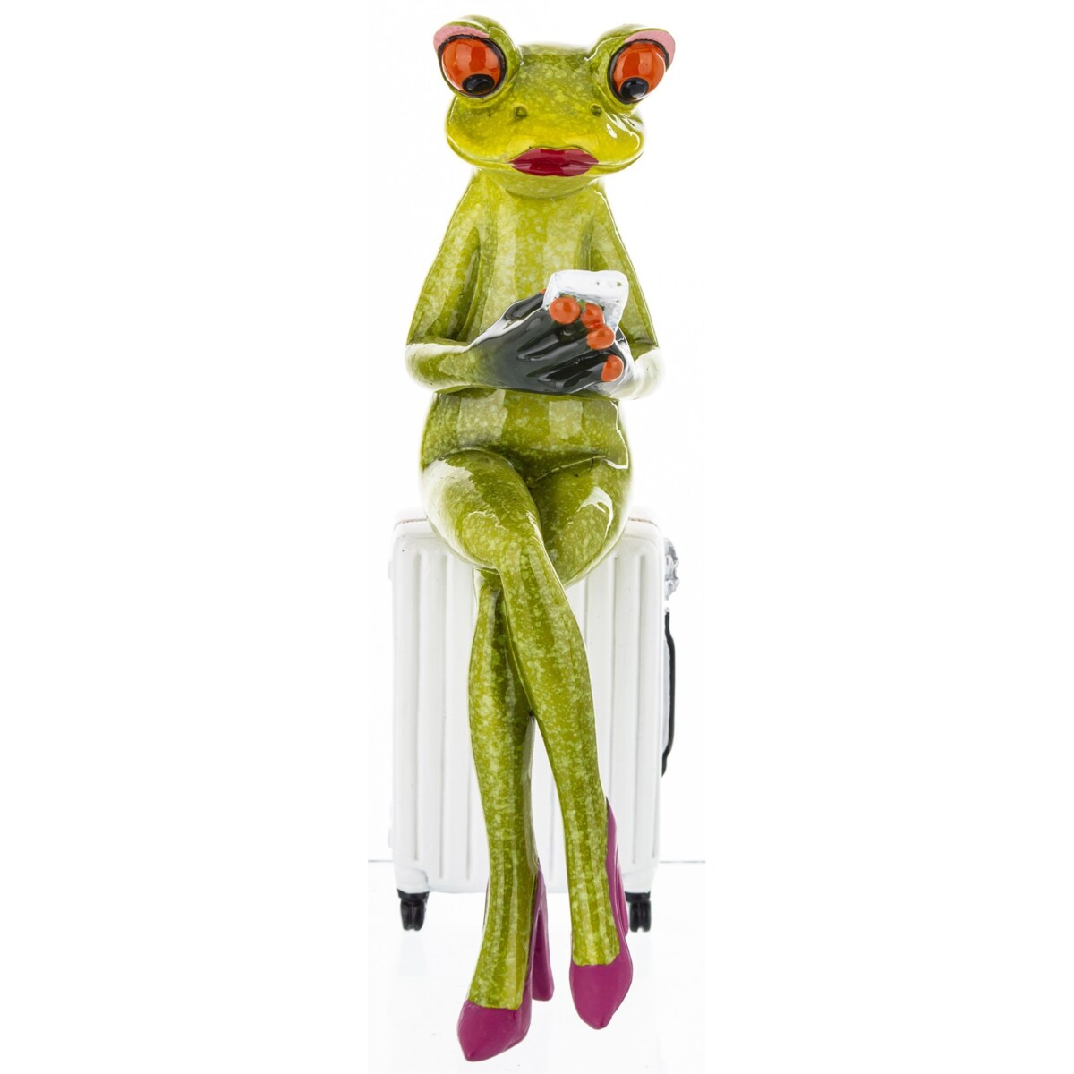 Figurka - żabka 16,5x5x8 cm FROGG-2 turystka ze smartfonem