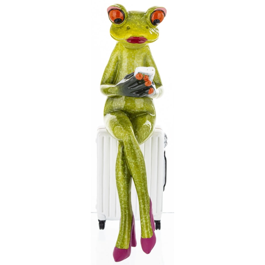 Figurka - żabka 16,5x5x8 cm FROGG-2 turystka ze smartfonem