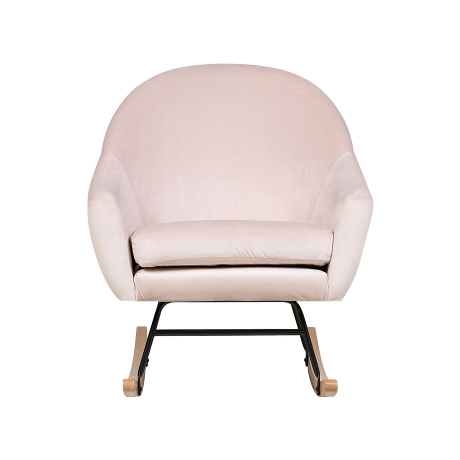 Fotel bujany welurowy różowy OXIE