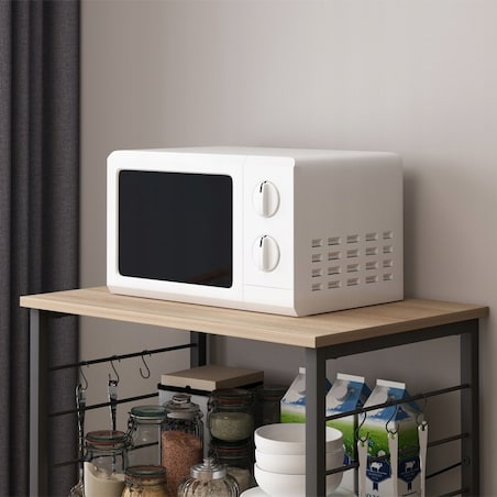 Szafka mobilna na kółkach jasny brąz stolik śniadaniowy wózek kuchenny 60cm