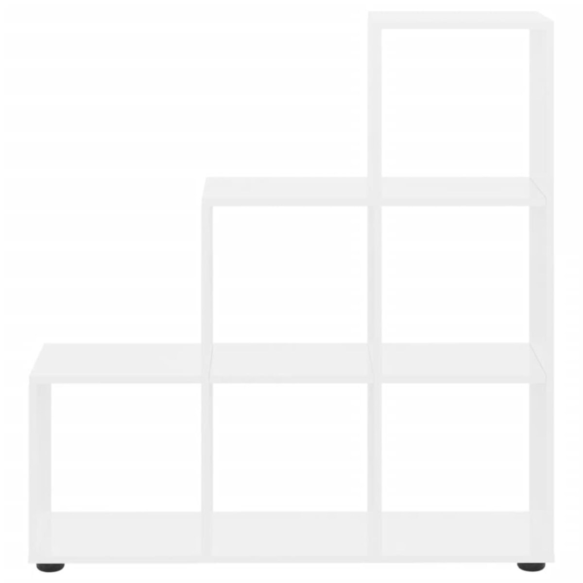 vidaXL Regał schodkowy, biały o wysokim połysku, 107 cm