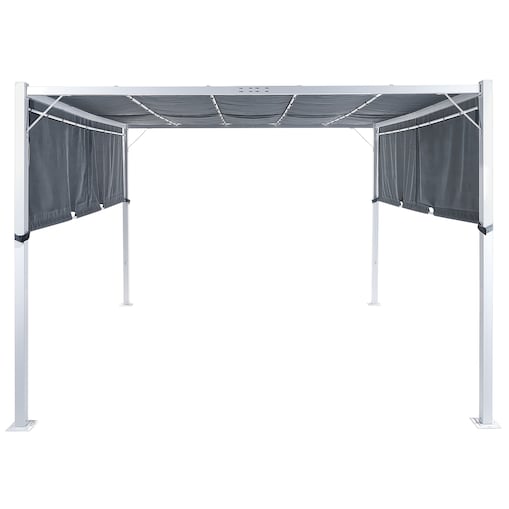 Pawilon ogrodowy LED PARGA Metal 310 cm 310 cm Szary
