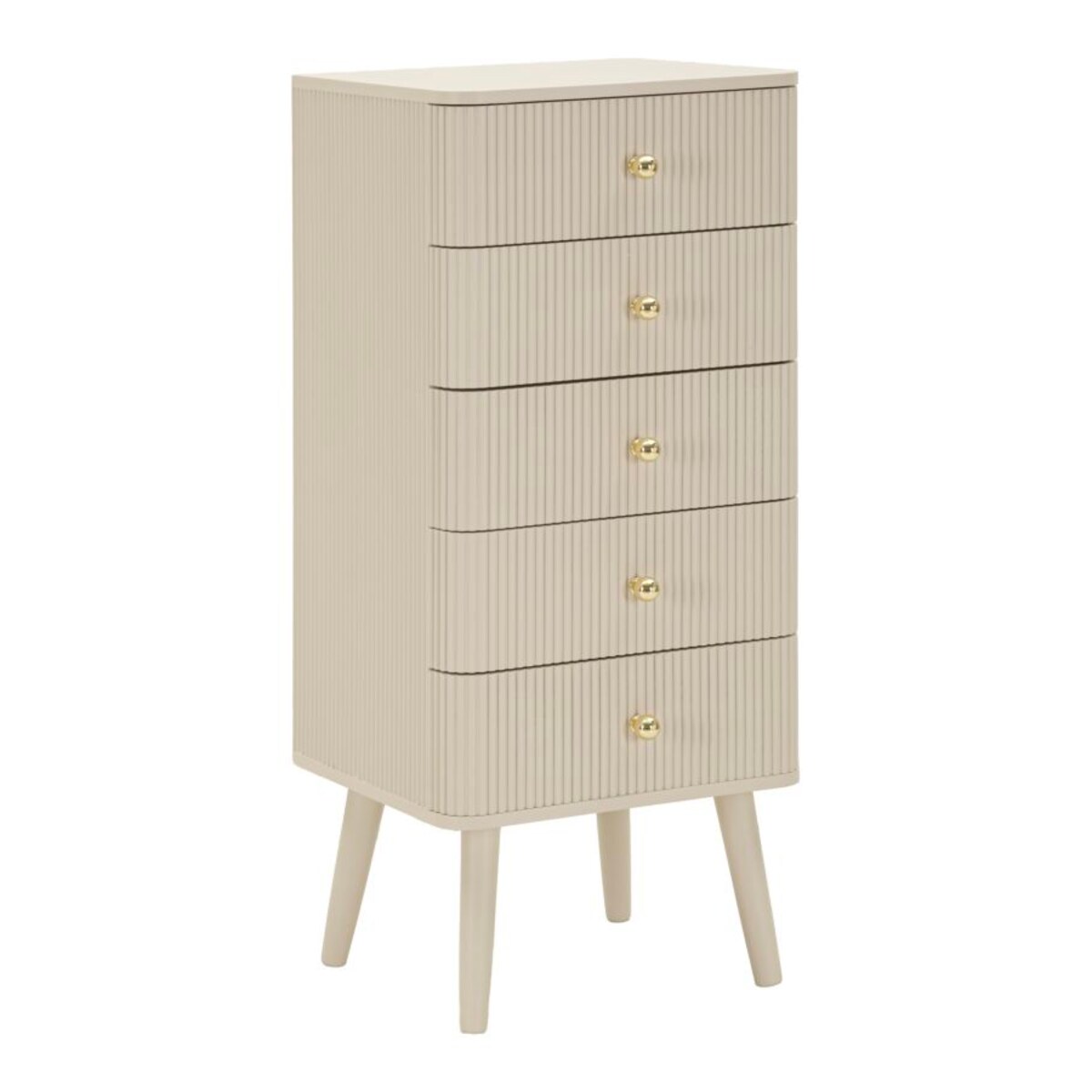 Komoda Shy Drawers, kolor biały i złoty, drewno sosnowe, płyta MDF i żelazo, 37,5 x 34 x 89 cm, Mauro Ferretti