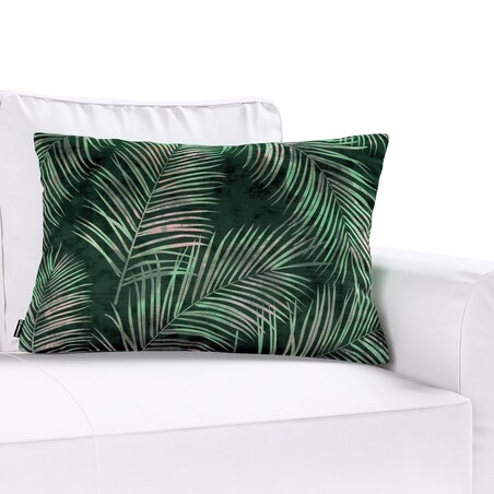 Poszewka Kinga na poduszkę prostokątną 60x40 liscie na zielonym tle