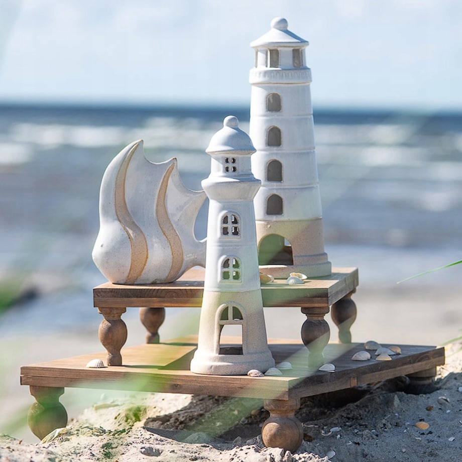 FIGURKA RYBA MARYNISTYKA RAFA KORALOWA CERAMICZNA DEKORACYJNA OZDOBA BIAŁA