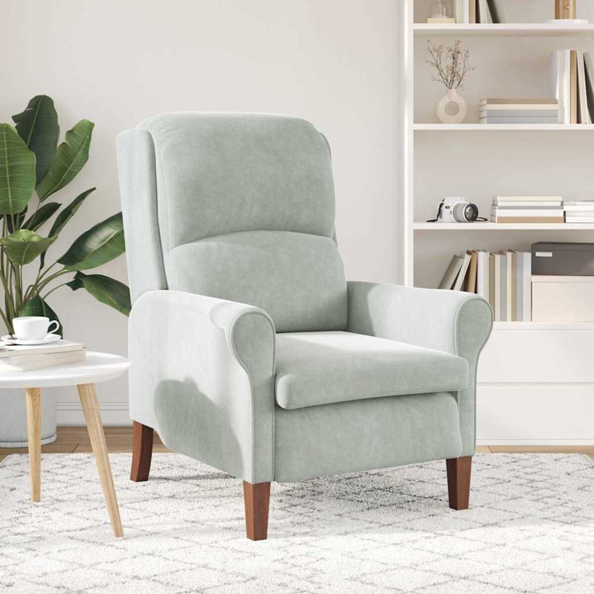 vidaXL fotel Jasnoszary 76 x 94 x 102 cm Aksamit