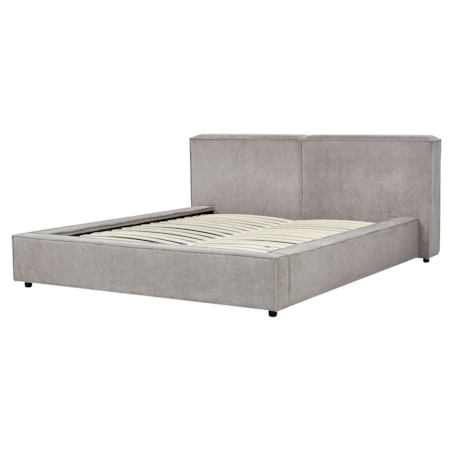 Łóżko tapicerowane 160 x 200 cm szare LINARDS