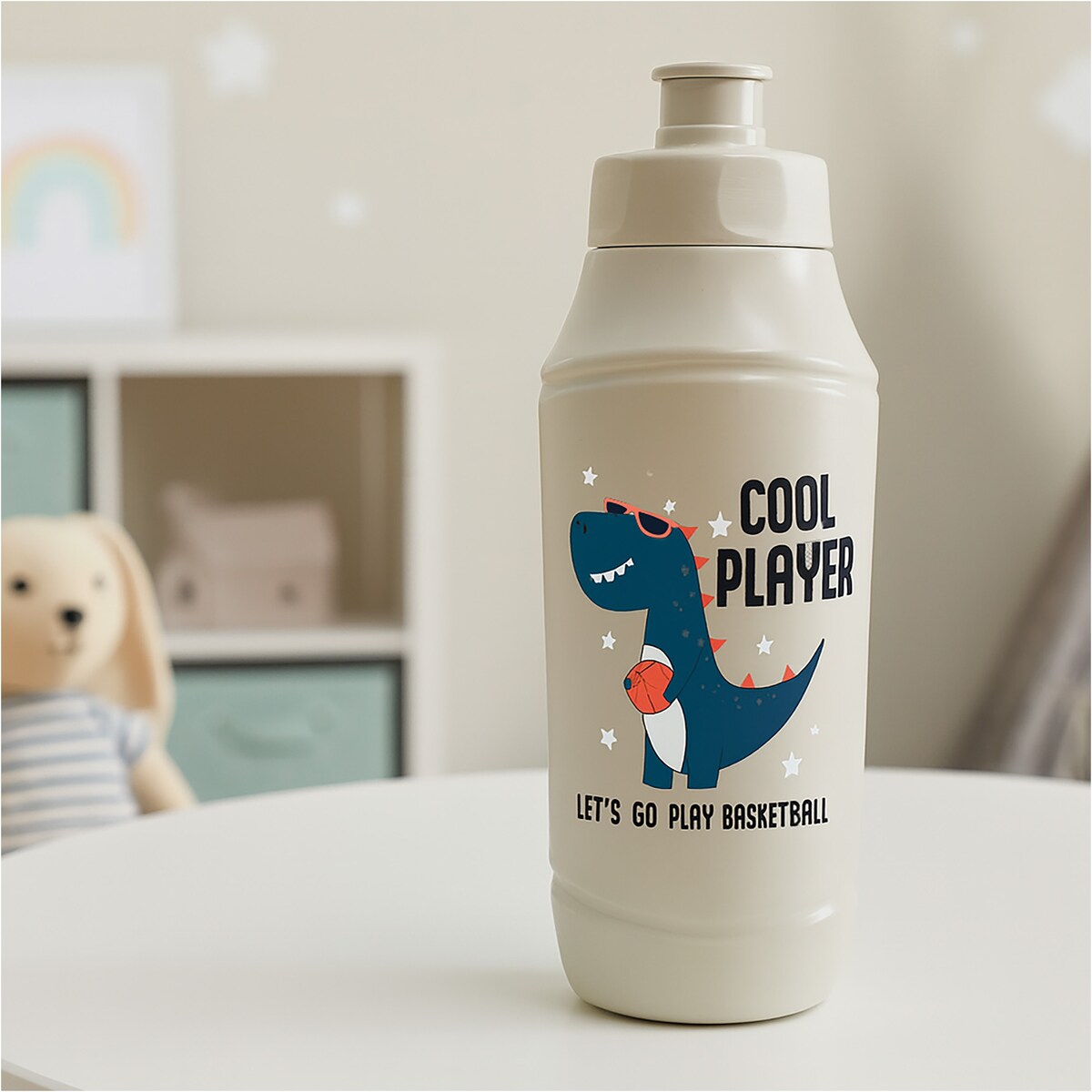 Bidon Dla Dzieci Butelka Na Wodę 375 Ml Dino Beżowy