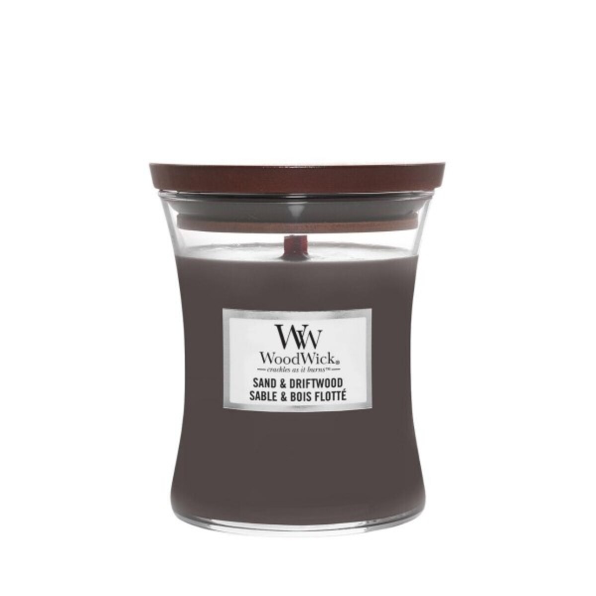 WoodWick świeca średnia SAND & DRIFTWOOD
