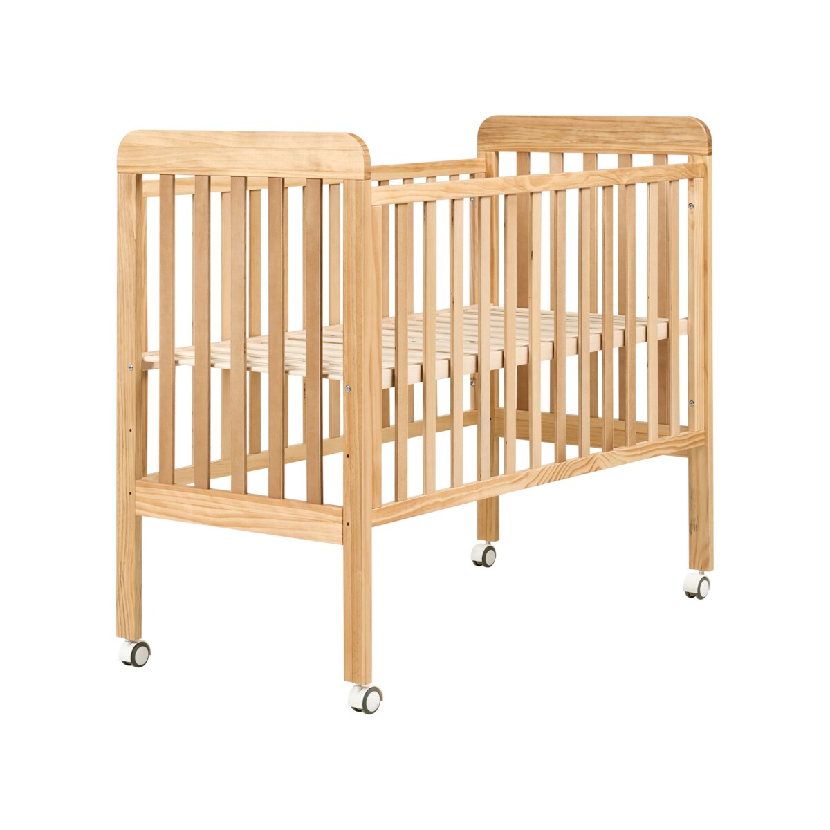 Łóżeczko dziecięce Drewno sosnowe BODMIN 60 x 120 cm Z kółkami Jasnobrązowy
