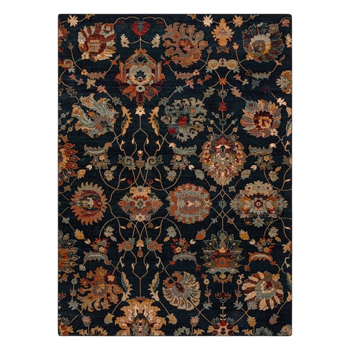 Dywan wełniany OMEGA LATICA Kwiaty navy 200x300 cm