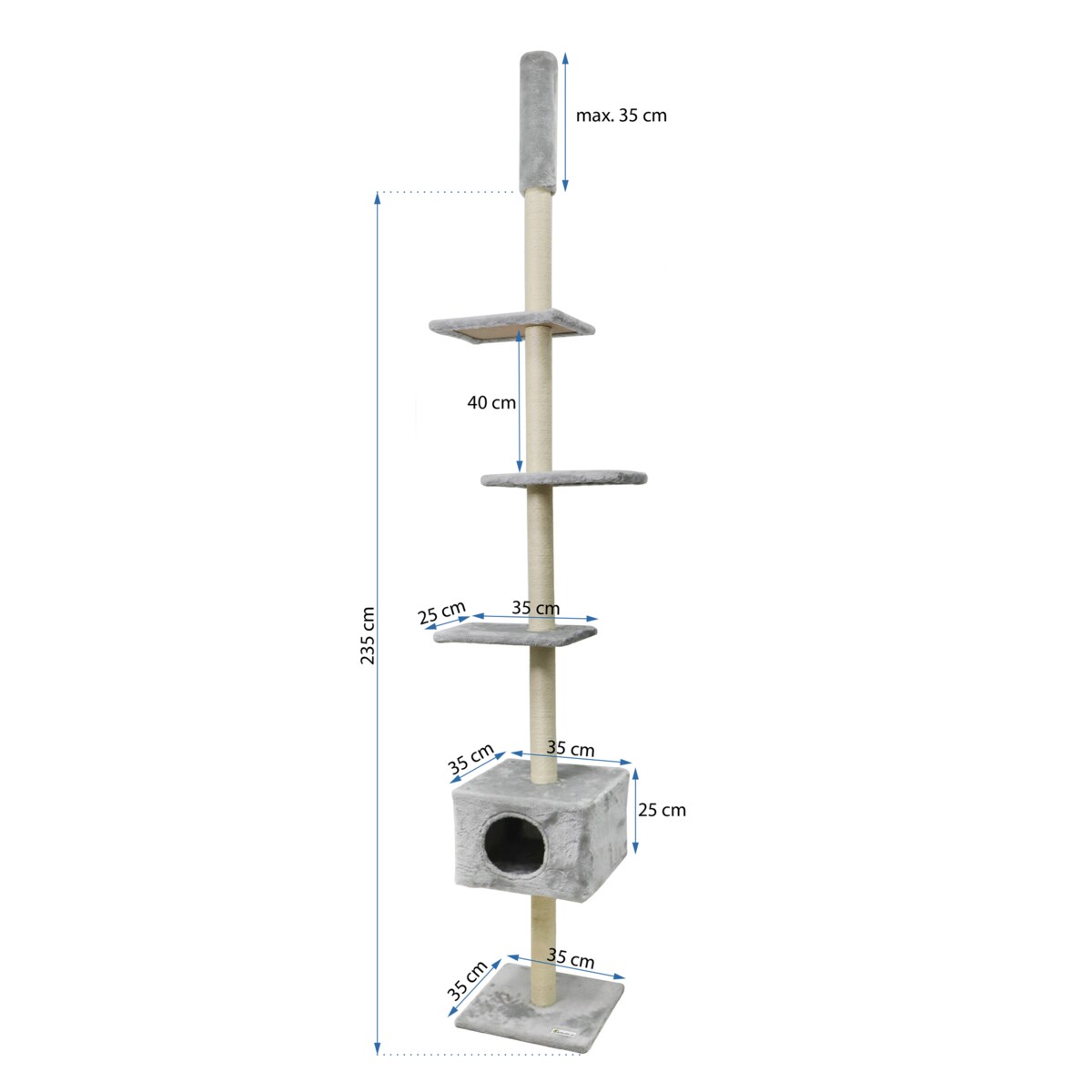 DRAPAK DLA KOTÓW SUFITOWY SZARY P70374