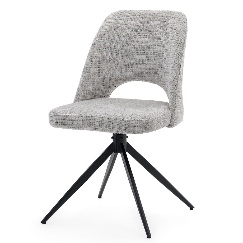 Krzesło tapicerowane obrotowe MILO II jasny szary do salonu jadalni kuchni