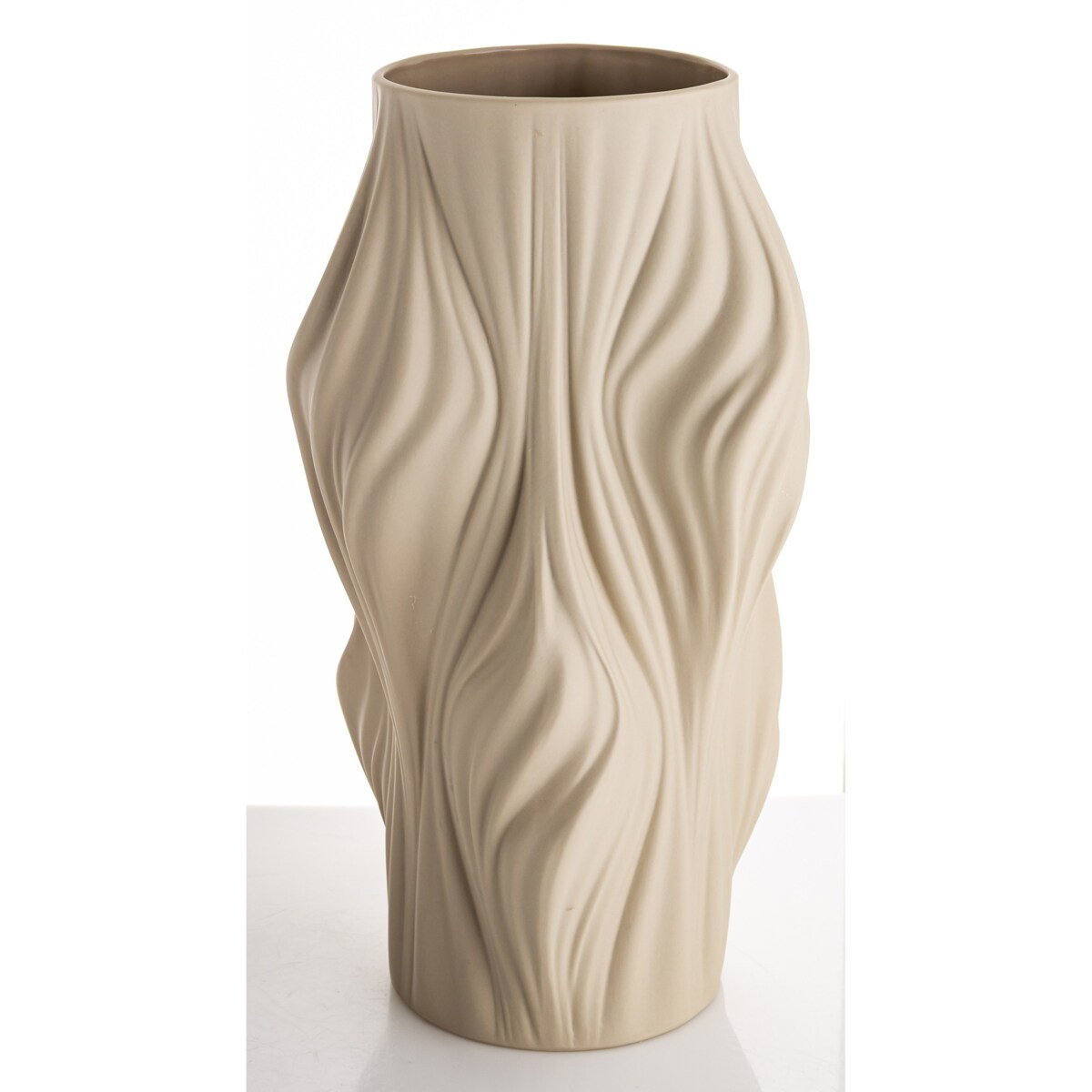 Wazon porcelanowy 35,5x17,5x17,5 cm TWISSTIE beżowy