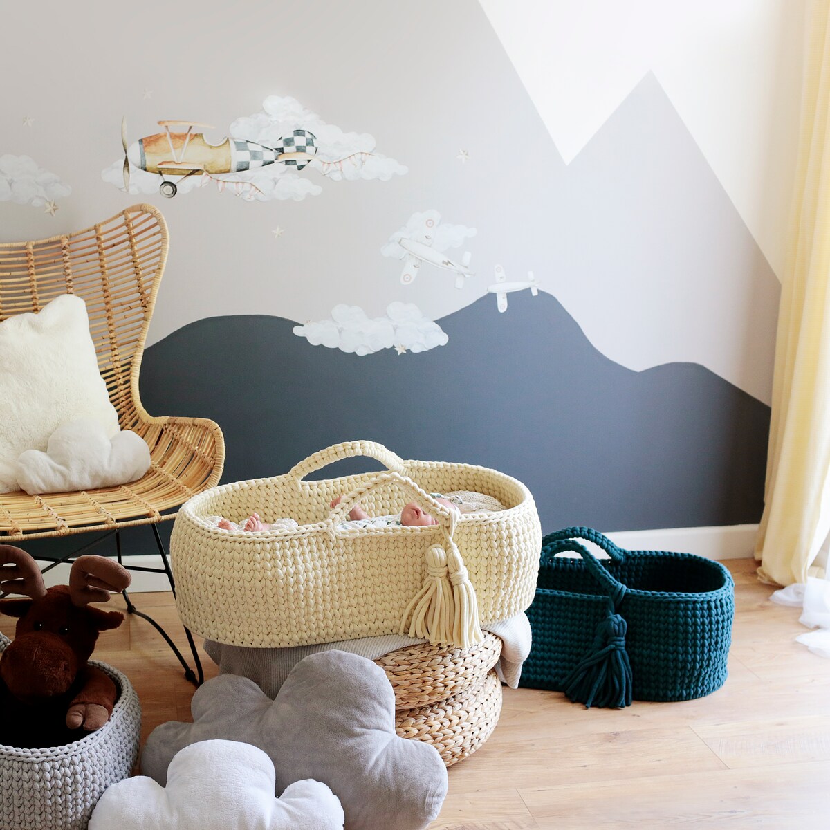 Kosz Mojżesza Happy Moses - Kremowy