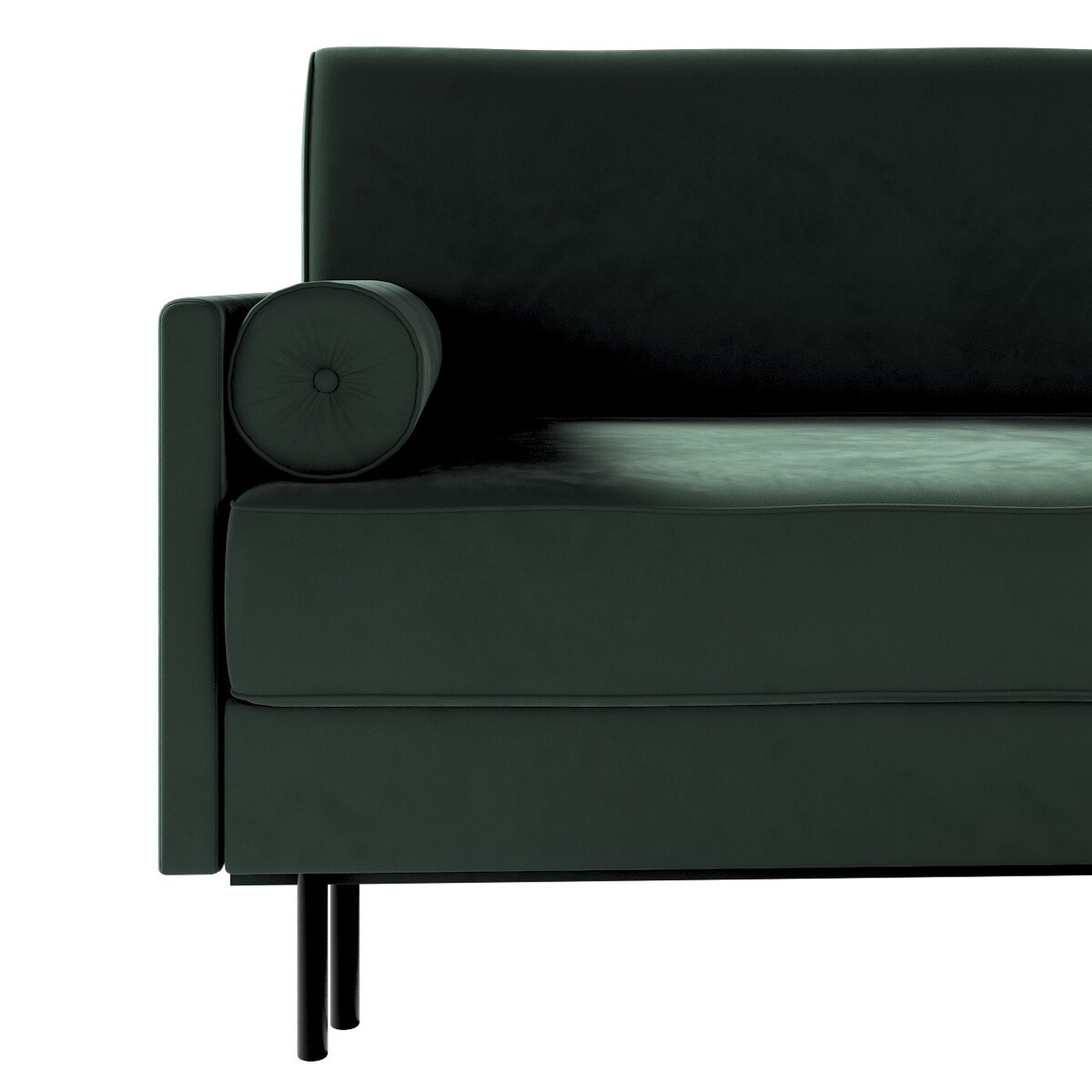 Sofa rozkładana Santana, ciemny zielony, 212 x 96 x 87 cm, Tkaniny tapicerskie - sofy